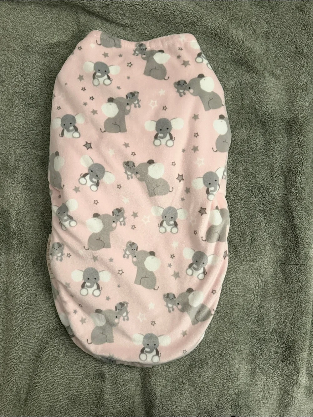 Pink Elephant Plush Baby Sleep Sack Swaddle